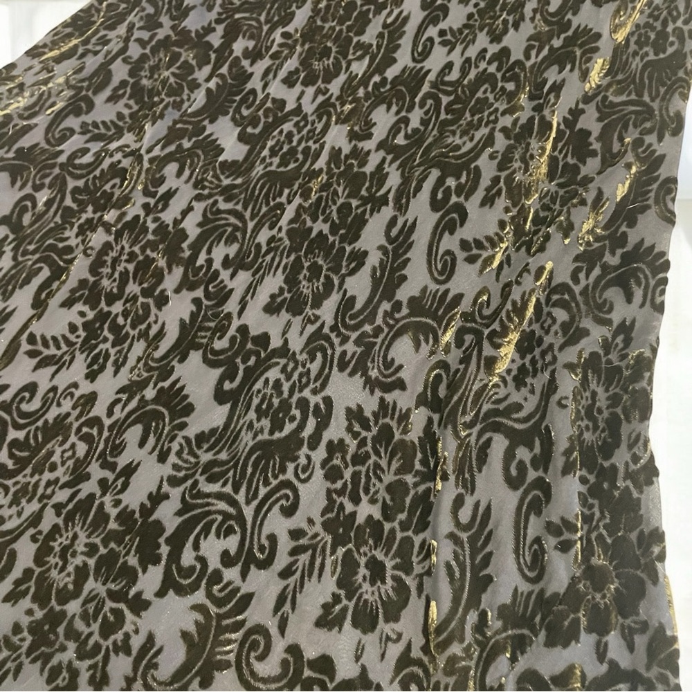 Elegant Black Crushed Velvet Maxi Dress -12 - Picture 2 of 10